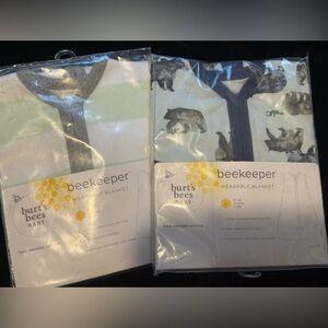 Burt's Bees Baby Beekeeper wearable Blanket with Bear Design and stripes